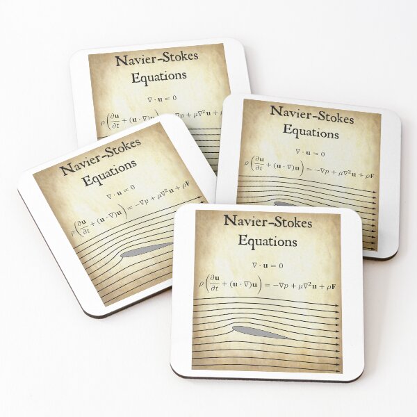 Item preview, Nerdy Vintage Navier-Stokes Equations Fluid Dynamics Math Science Teacher Black Text Parchment designed and sold by MathWare MathClips.