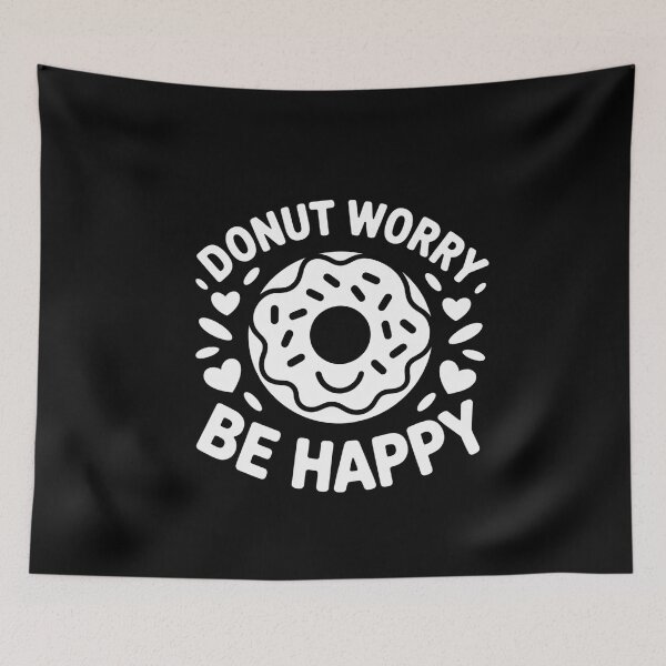 Item preview, Donut Worry Be Happy - Cheerful Donut Illustration Tee designed and sold by Reichcorp.