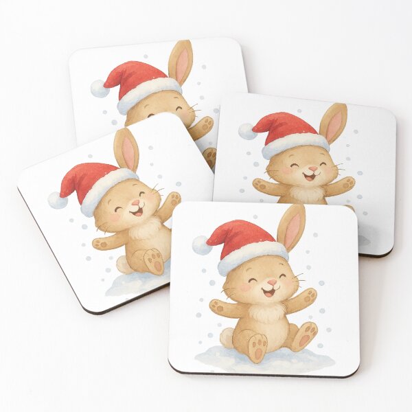 Item preview, Easter Bunny Playing in the Snow (with Santa Hat) designed and sold by P4CHUT.