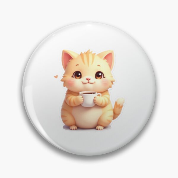 Item preview, 3D Cute Cat with Coffee Cup Sticker – Kawaii Animal Design designed and sold by NuboDesigns.