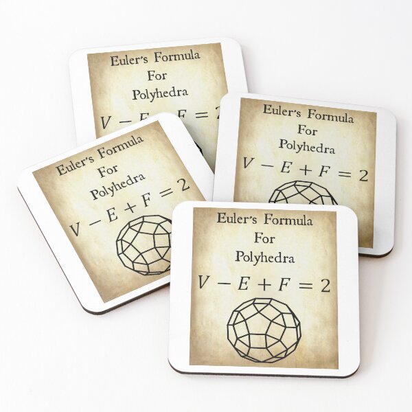 Item preview, Nerdy Vintage Euler's Formula for Polyhedra Math Teacher Black Text Parchment designed and sold by MathWare MathClips.