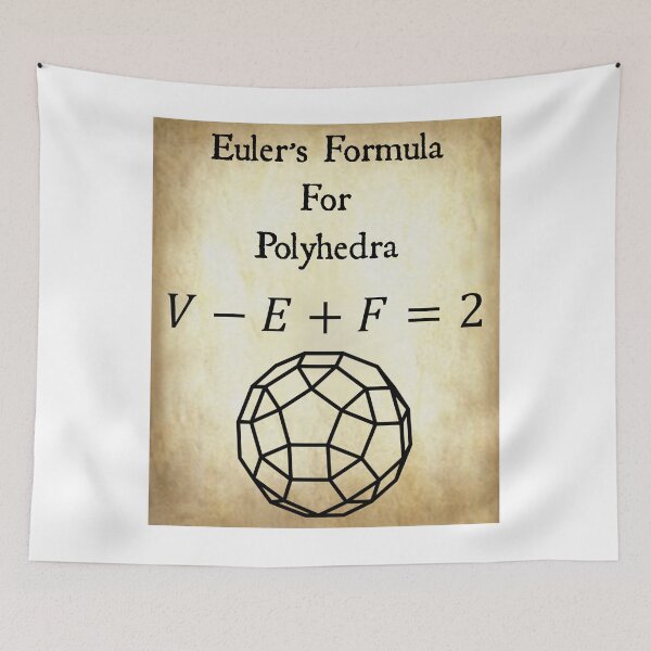 Item preview, Nerdy Vintage Euler's Formula for Polyhedra Math Teacher Black Text Parchment designed and sold by MathWare MathClips.