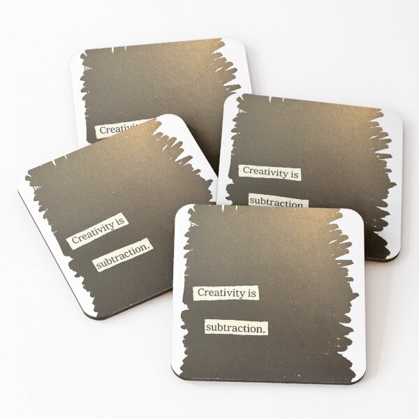 Item preview, Creativity is Subtraction Minimalist Quote designed and sold by PopCultureArtShop.