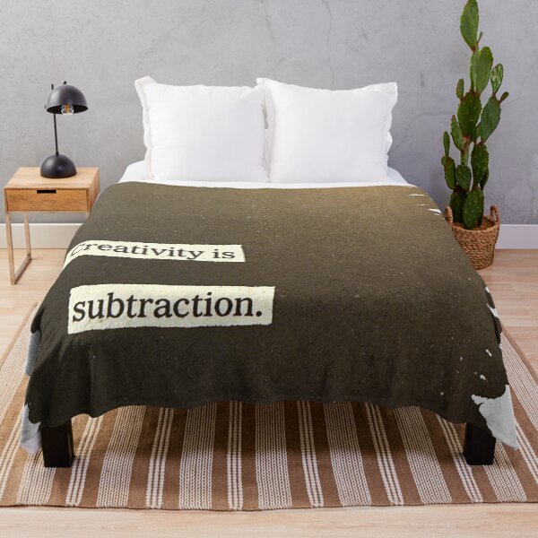 Item preview, Creativity is Subtraction Minimalist Quote designed and sold by PopCultureArtShop.