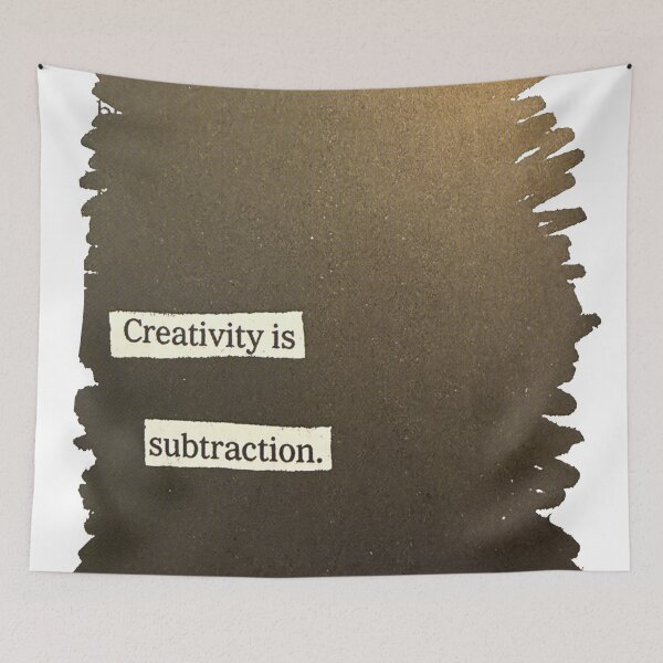 Item preview, Creativity is Subtraction Minimalist Quote designed and sold by PopCultureArtShop.
