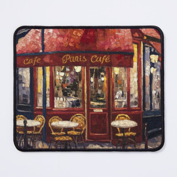 Item preview, French Café at Night | Red Awning Street Painting designed and sold by CARRAANN.