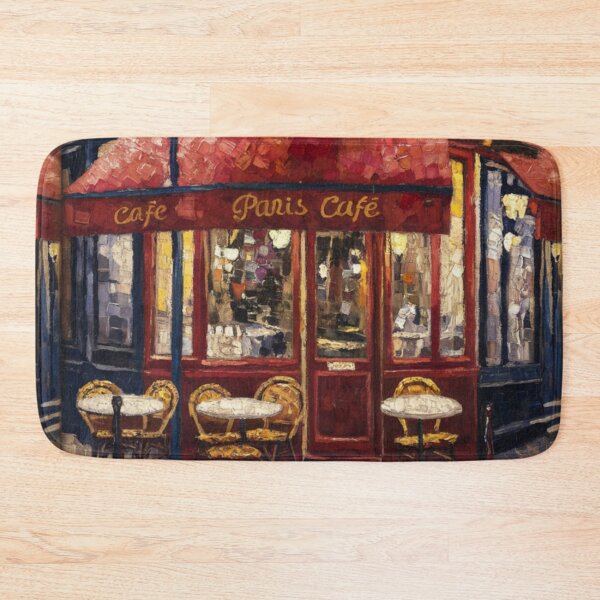 Item preview, French Café at Night | Red Awning Street Painting designed and sold by CARRAANN.