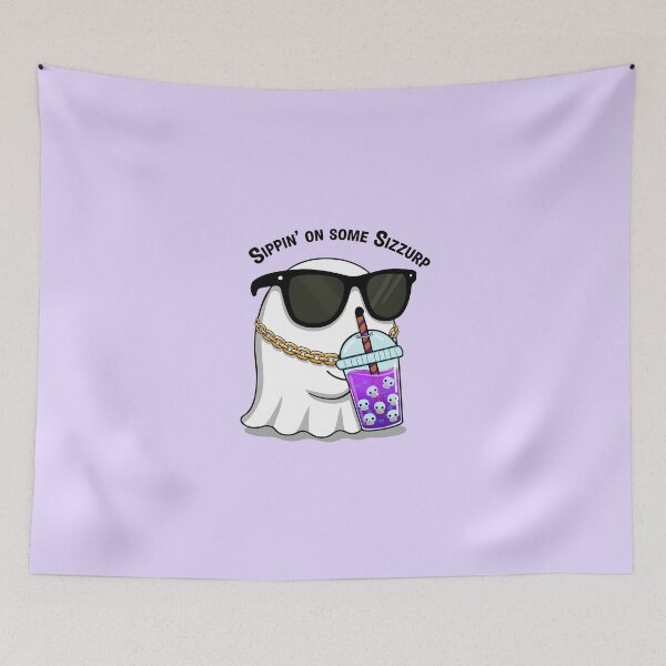 Item preview, Sippin’ on Some Sizzurp Ghost – Ghost Boba Drink Sticker designed and sold by VelvetChaosCove.