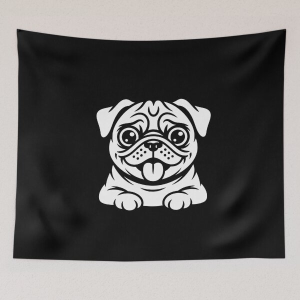 Item preview, Cute Pug Face Cartoon - Funny Pug Life Humor Tees designed and sold by Reichcorp.