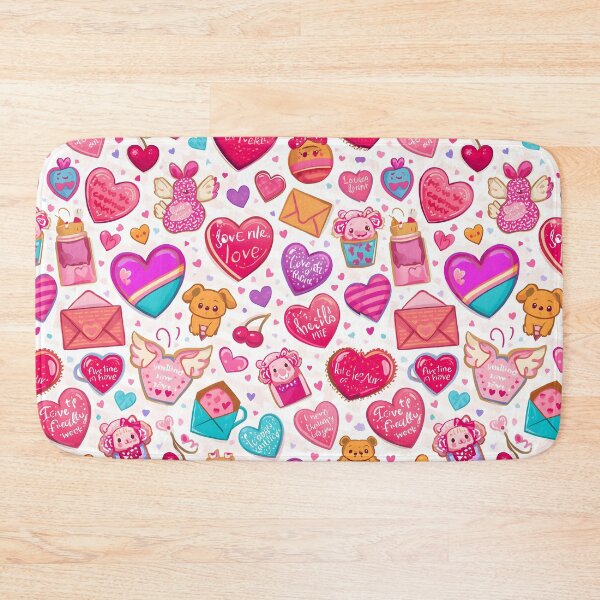 Item preview, Vibrant Kawaii Valentine's Day Seamless Pattern with Hearts and Cute Bears designed and sold by MoonlitDoodles1.