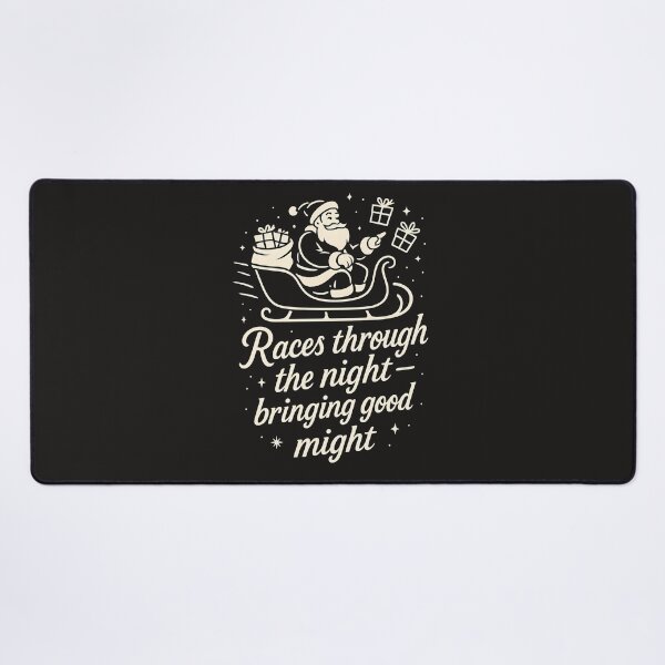 Item preview,  Santa in Sleigh — “Races through the night — bringing good might” designed and sold by Les-Ink-Studio.