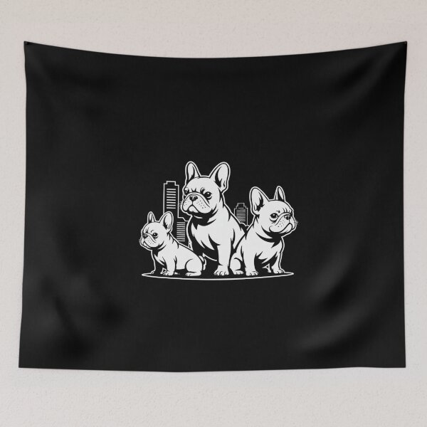 Item preview, French Bulldog Squad Goals - Urban Frenchie Silhouette Tee designed and sold by Reichcorp.