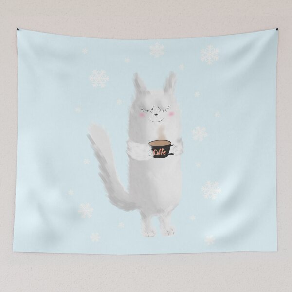 Item preview, white winter cat designed and sold by LiudmylaMaika.