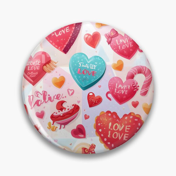 Item preview, Sweet Kawaii Valentine's Candy Heart Seamless Pattern with Love Messages designed and sold by MoonlitDoodles1.