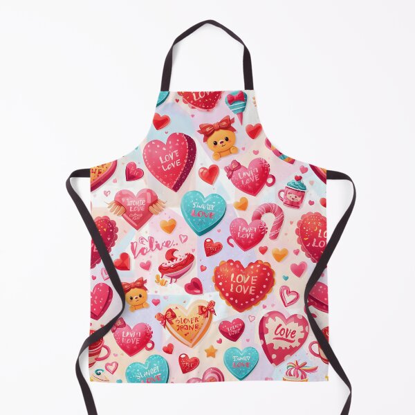 Item preview, Sweet Kawaii Valentine's Candy Heart Seamless Pattern with Love Messages designed and sold by MoonlitDoodles1.