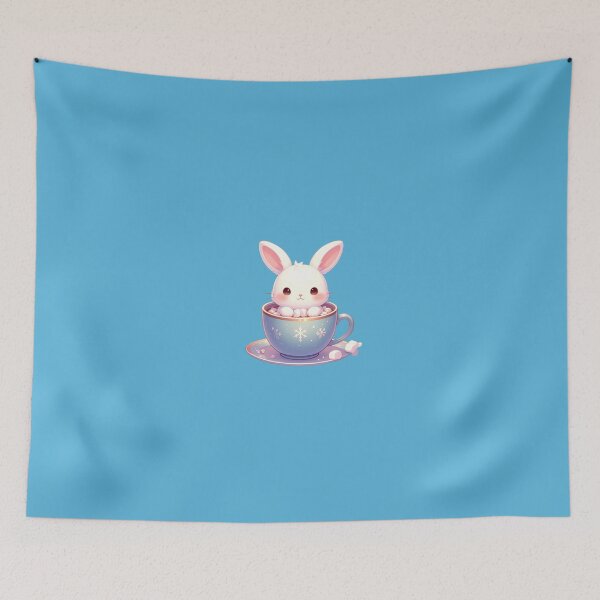 Item preview, Kawaii Bunny in Hot Cocoa Mug - Cute Rabbit Winter Marshmallow Drink designed and sold by AOG-DESIGNS.