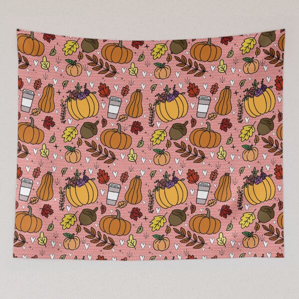 Item preview, Pumpkin Spice & Everything Nice | Cozy Fall Seamless Pattern | Hand-Drawn Autumn Pumpkins, Leaves, and Coffee Design designed and sold by annebmeadows.