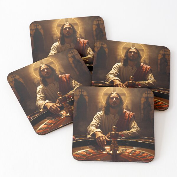 Item preview, Divine Gamble – Jesus at the Roulette of Fate designed and sold by OrbitTrend.