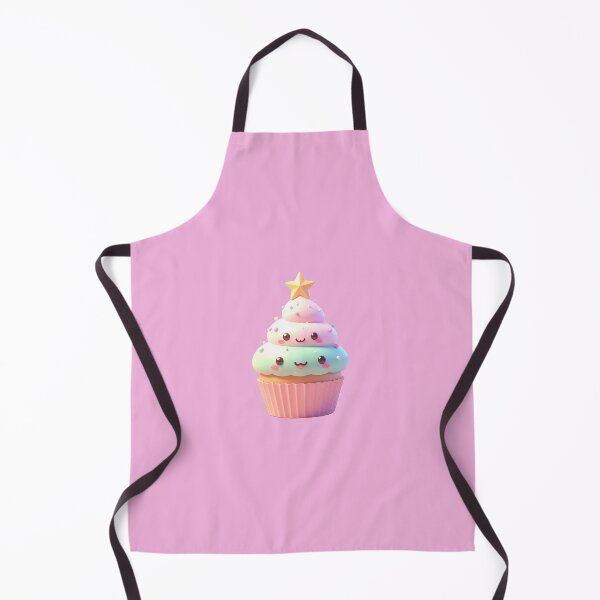 Item preview, Kawaii Christmas Tree Cupcake - Pastel Pink & Mint Green Holiday Dessert designed and sold by AOG-DESIGNS.