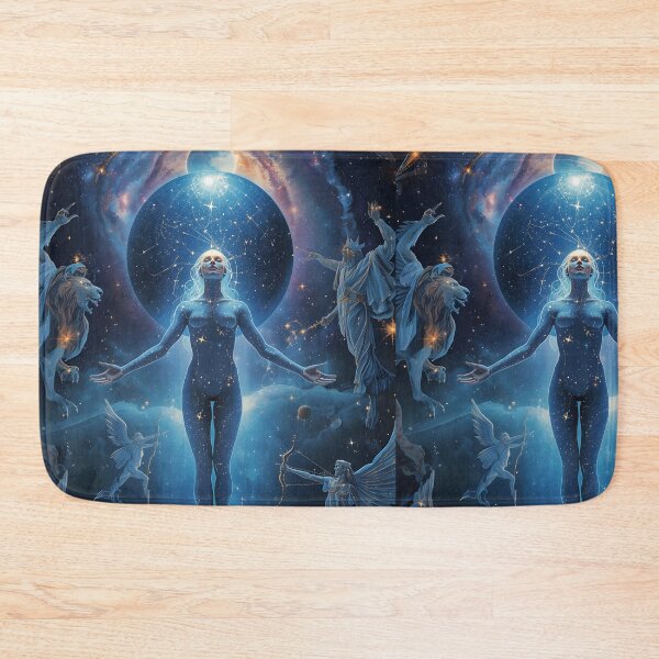 Item preview, Divine Feminine Cosmic Entity Surrounded by Zodiac Creatures designed and sold by MoonlitDoodles1.