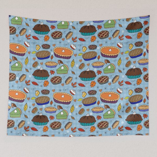 Item preview, Sweet as Pie | Cozy Fall Dessert Seamless Pattern | Hand-Drawn Thanksgiving Pies and Autumn Leaves Design designed and sold by annebmeadows.