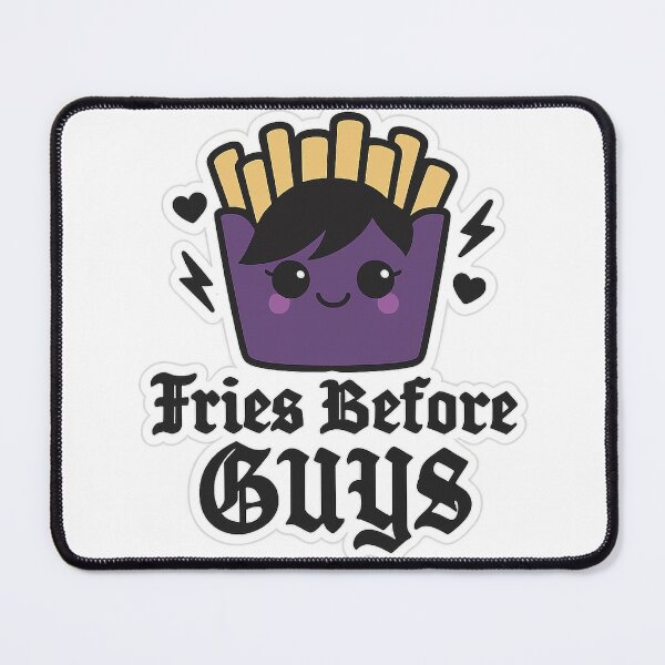 Aperçu de l'œuvre Fries Before Guys – Gothic Emo Kawaii Fries Design créée et vendue par CherrylCreation.