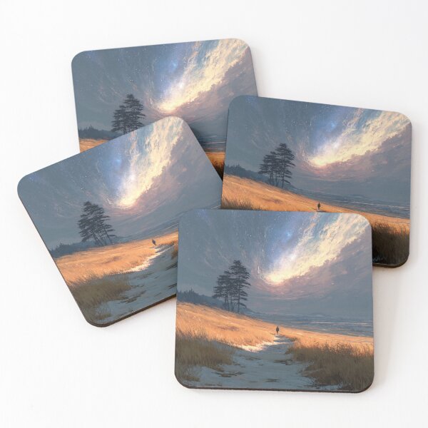 Item preview, Cosmic Vortex Sunset Golden Field | Winter Landscape Starry Swirl Adventure Art designed and sold by MetroEnvision.