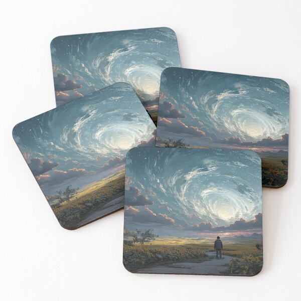 Item preview, Cosmic Vortex Sunset Golden Field | Winter Landscape Starry Swirl Adventure Art designed and sold by MetroEnvision.