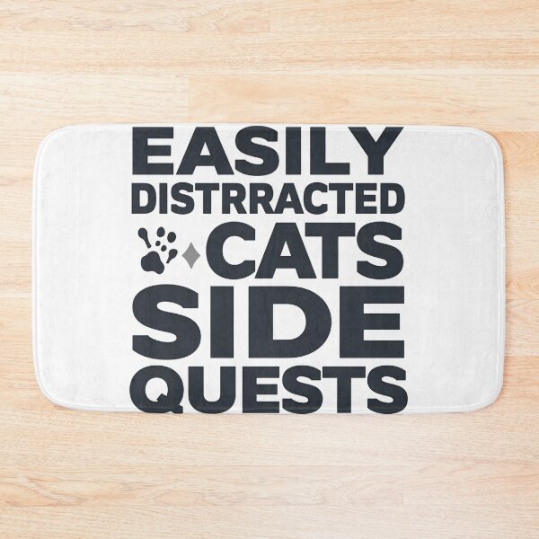 Item preview, Easily Distracted by Cats Side Quests T‑Shirt – Funny Gamer Cat Lover Tee, RPG Side Quest Humor, Nerdy Feline Gift​​ designed and sold by GAIDREDA.
