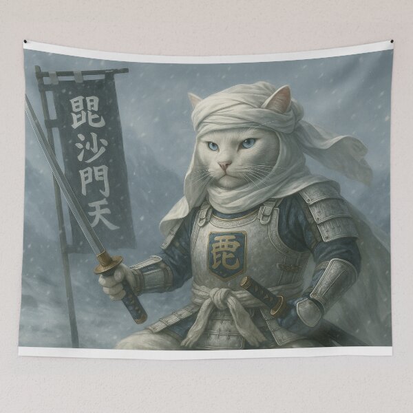 Item preview, Blade of Bishamonten: The Snowfield Samurai Cat designed and sold by ポチDX.
