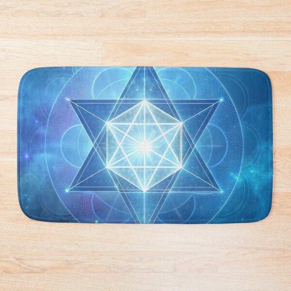 Item preview, Sacred Merkaba star floating in cosmic blue mist  designed and sold by Lucky 777.