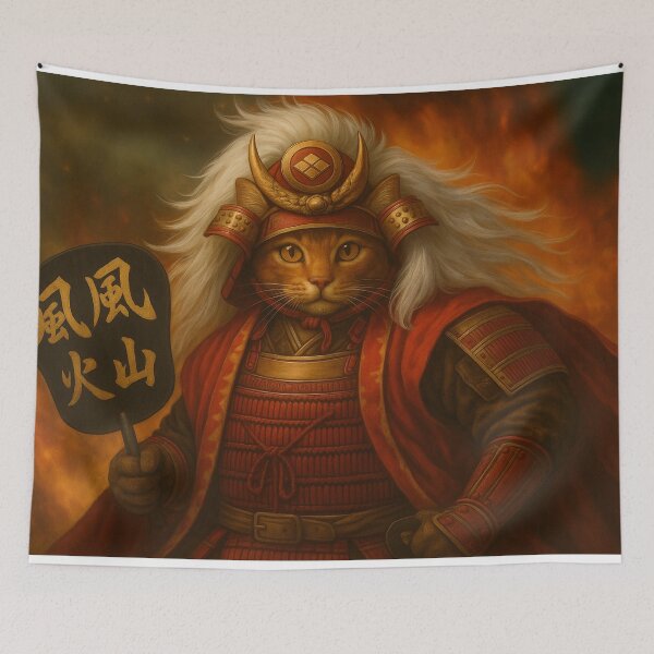 Item preview, Tiger of Kai: The Fearless Samurai Cat designed and sold by ポチDX.