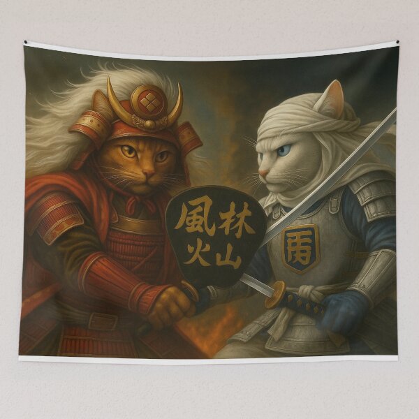 Item preview, Shingen vs Kenshin — Battle of Kawanakajima Cats designed and sold by ポチDX.
