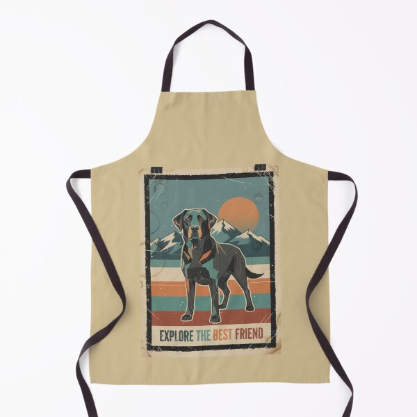 Item preview, Labrador Negro Geométrico Montaña Cartel Retro designed and sold by bsbd-action.