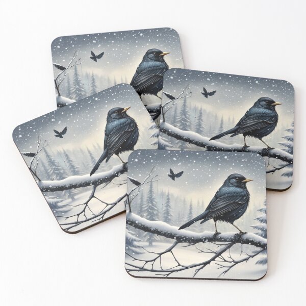 Item preview, Winter Blackbird – Silent Snowfall Art designed and sold by PhilDreams.