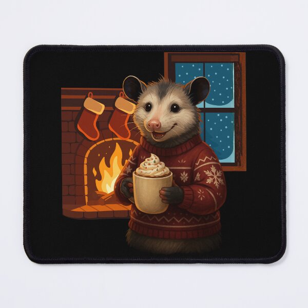 Item preview, Cozy Christmas Opossum Hot Cocoa Break designed and sold by I AM BRO.