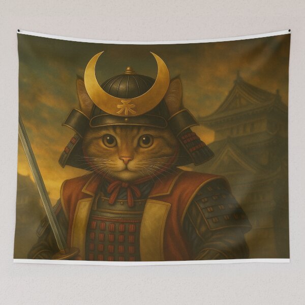 Item preview, Samurai Cat of the Rising Sun designed and sold by ポチDX.