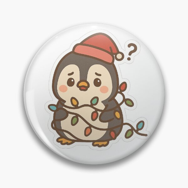 Item preview, Cute Kawaii Penguin Entangled in Christmas Lights  designed and sold by SnugglePod Studio.