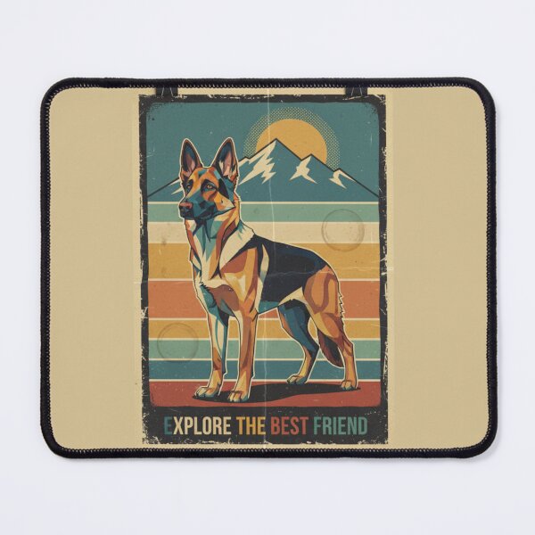 Item preview, Pastor Alemán Fiel Montaña Cartel Aventura Vintage designed and sold by bsbd-action.