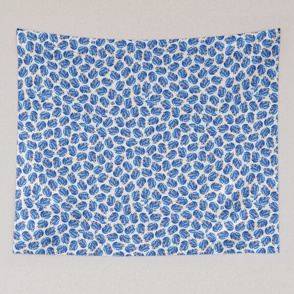 Item preview, blue twigs floral pattern. blue leaves Ukrainian pattern, Petrykivka style, author's drawing. Ukrainian art. designed and sold by Sunflower-7.