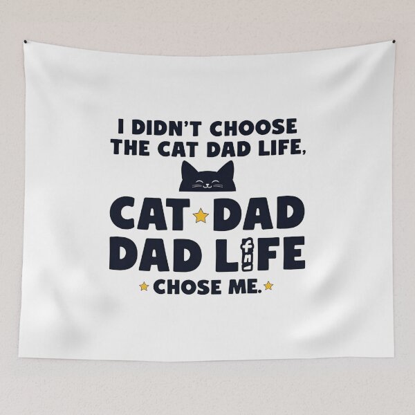 Item preview, I Didn’t Choose the Cat Dad Life — The Cat Dad Life Chose Me T‑Shirt – Funny Fur Papa Tee, Proud Cat Father Gift, Men’s Minimal Typography designed and sold by GAIDREDA.