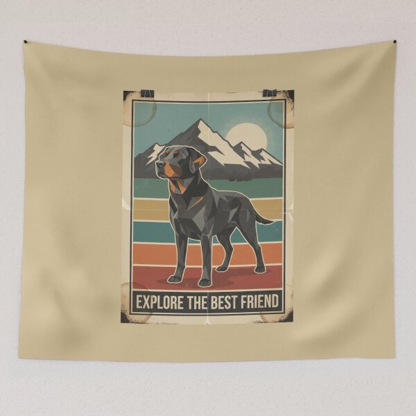 Item preview, Labrador Negro Noble Montaña Vintage Cartel designed and sold by bsbd-action.