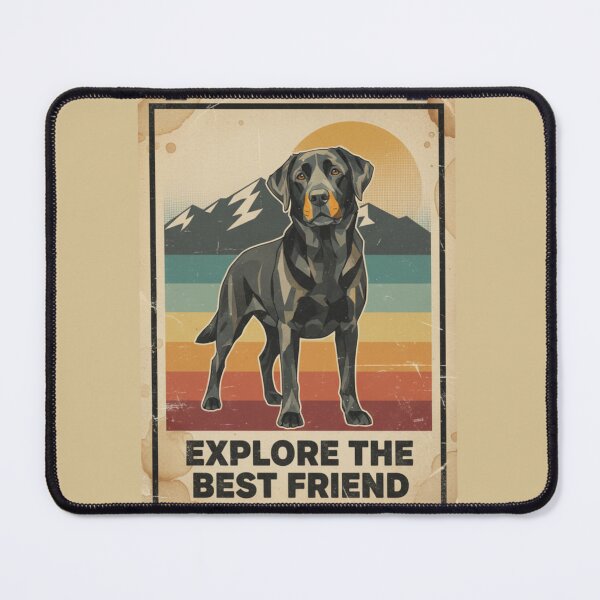 Item preview, Labrador Negro Low Poly Cartel Retro Montaña designed and sold by bsbd-action.