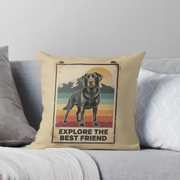 Item preview, Labrador Negro Low Poly Cartel Retro Montaña designed and sold by bsbd-action.