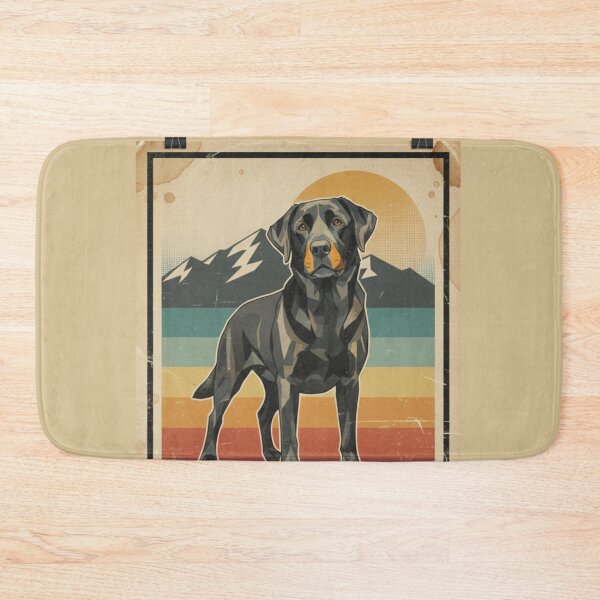 Item preview, Labrador Negro Low Poly Cartel Retro Montaña designed and sold by bsbd-action.