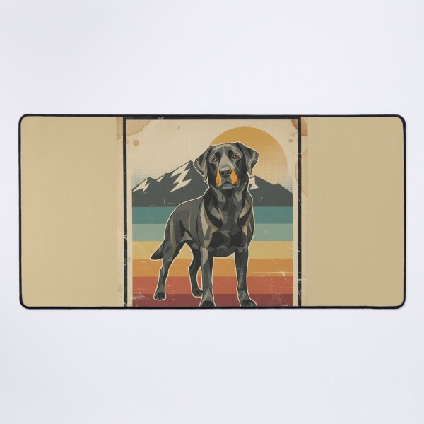 Item preview, Labrador Negro Low Poly Cartel Retro Montaña designed and sold by bsbd-action.