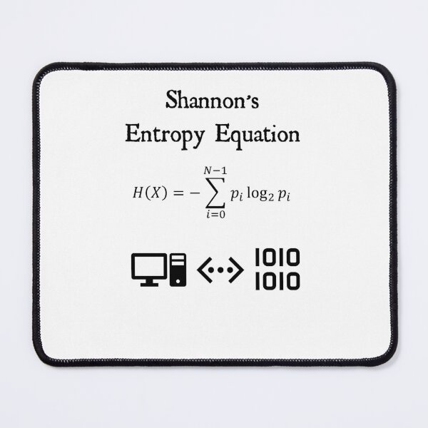 Item preview, Nerdy Vintage Shannon's Entropy Equation Math Science Teacher Black Text designed and sold by MathWare MathClips.