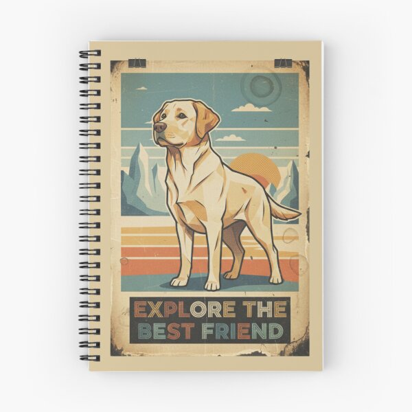 Item preview, Labrador Amarillo Amigable Montaña Cartel Retro designed and sold by bsbd-action.