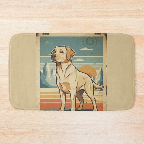 Item preview, Labrador Amarillo Amigable Montaña Cartel Retro designed and sold by bsbd-action.