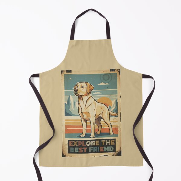 Item preview, Labrador Amarillo Amigable Montaña Cartel Retro designed and sold by bsbd-action.